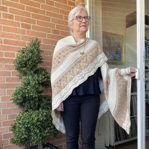 Cinnamon Sjalet  Strikkeopskrift 