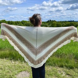 Cinnamon Sjalet  Strikkeopskrift 