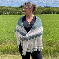 Cinnamon Sjalet  Strikkeopskrift 