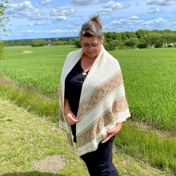 Cinnamon Sjalet  Strikkeopskrift 