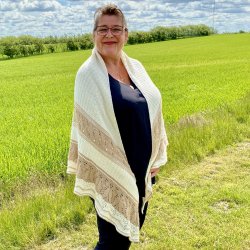 Cinnamon Sjalet  Strikkeopskrift 