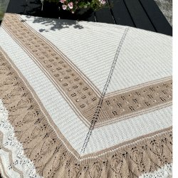 Cinnamon Sjalet  Strikkeopskrift 